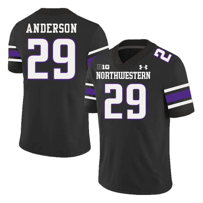 Northwestern Wildcats #29 Grissim Anderson College Football Jerseys Stitched-Black